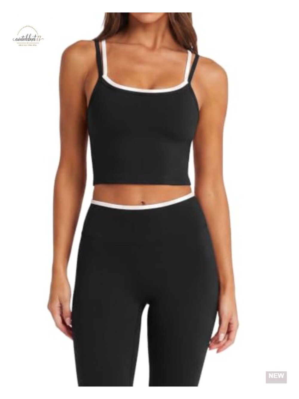 Women's 2-Piece Workout Set Padded Crop Camisole High Waisted Leggings